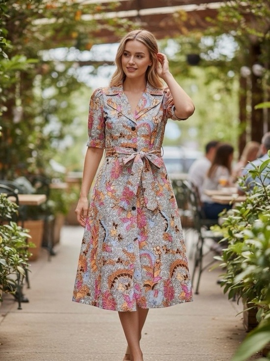 INC International Concepts Dresses & Skirts - INC International Concepts Multicolor Paisley Tie-Waist Midi Dress